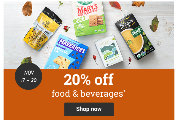 20% off food and beverages*